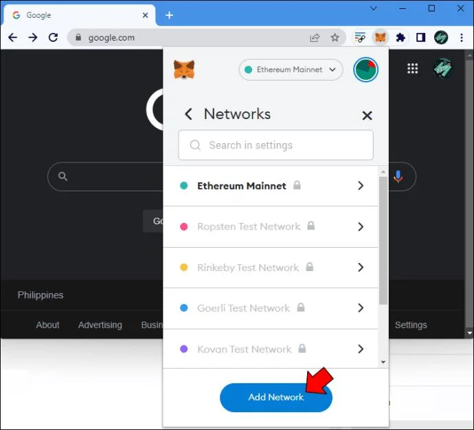 چگونه یک شبکه را از MetaMask حذف کنیم