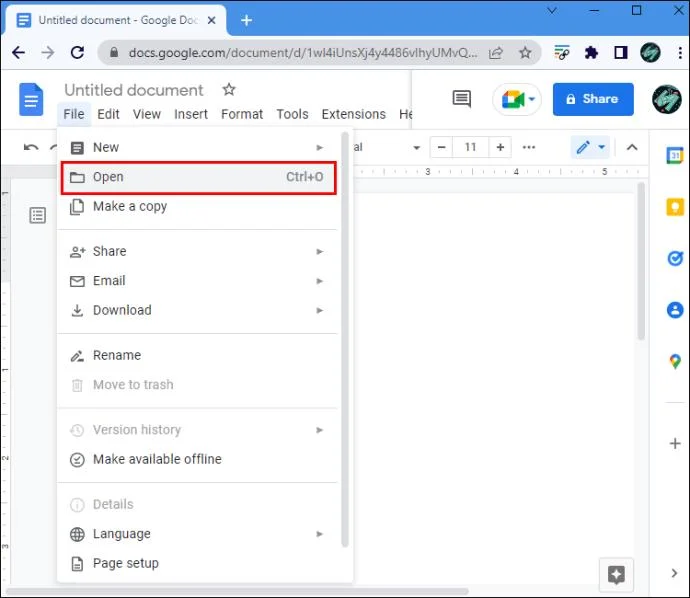 نحوه باز کردن یک فایل DOCX با Google Docs