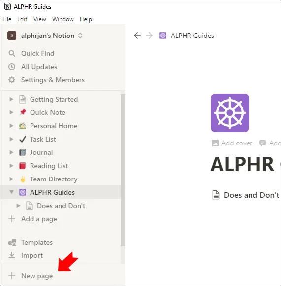 نحوه ایجاد یک پوشه در Notion