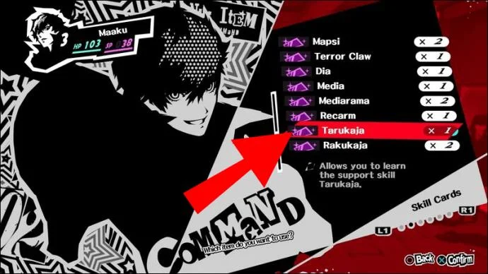 نحوه استفاده از کارت مهارت در Persona 5