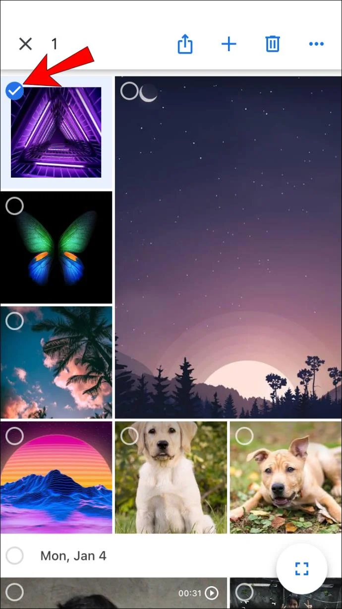 Selecteer foto op iPhone