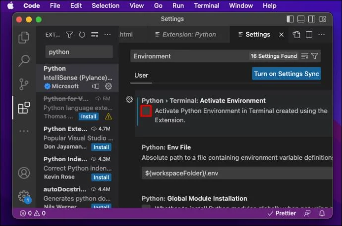 Cómo cambiar el intérprete de Python en VS Code