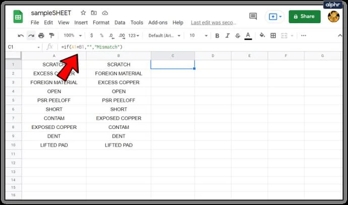 نحوه مقایسه ستون ها در Google Sheets