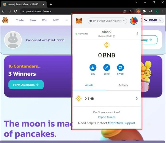 نحوه فروش توکن در PancakeSwap