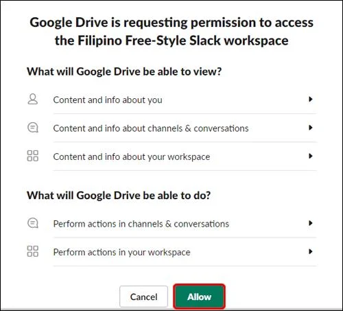 نحوه اتصال Google Drive به Slack