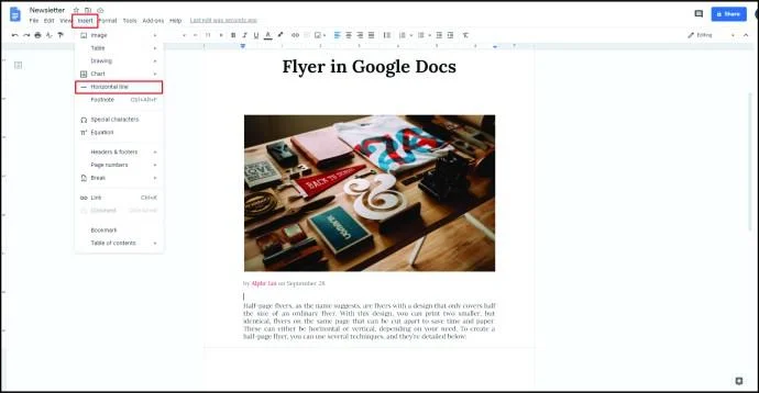 Jak zrobić ulotkę w Dokumentach Google