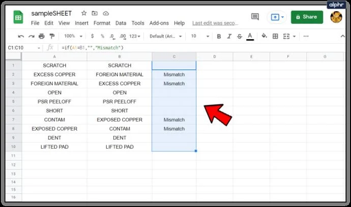 نحوه مقایسه ستون ها در Google Sheets