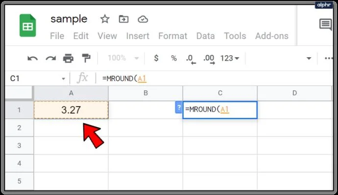 Jak zaokrąglić komórki Arkuszy Google do najbliższych 10