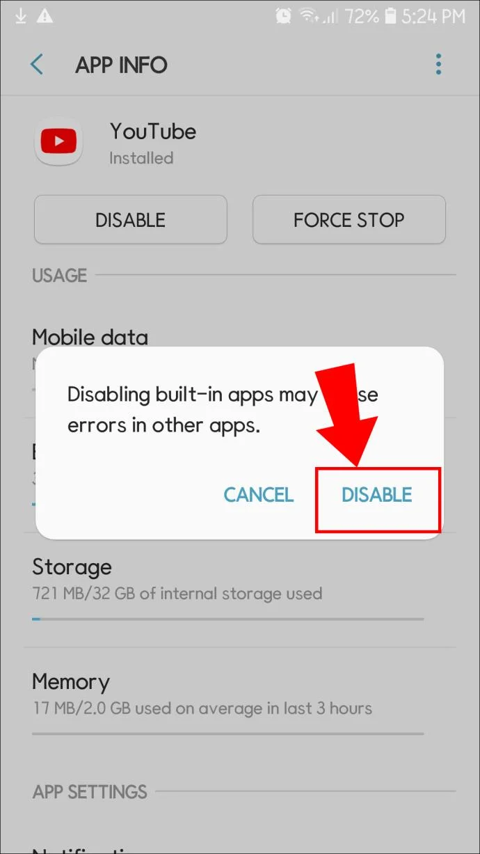 Cómo desinstalar YouTube en un dispositivo Android