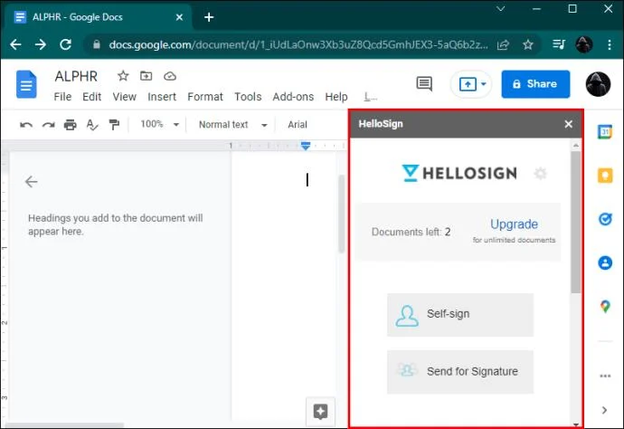 نحوه درج یک خط امضا در Google Docs