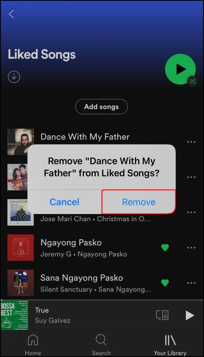 نحوه حذف آهنگ های لایک شده در برنامه Spotify