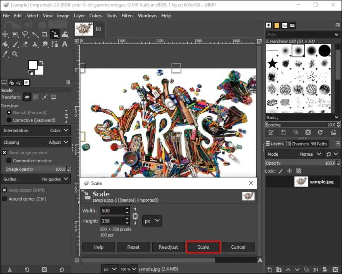 نحوه برش تصویر در GIMP