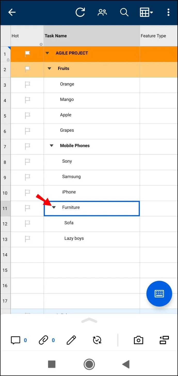 Come aggiungere una sottoattività in Smartsheet