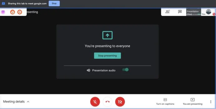 نحوه اشتراک گذاری صفحه در Google Meet