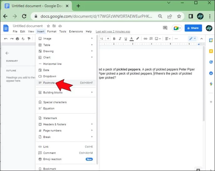 Jak dodać przypisy do dokumentu Google