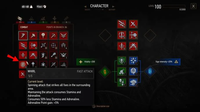 نحوه استفاده از آدرنالین در The Witcher 3: