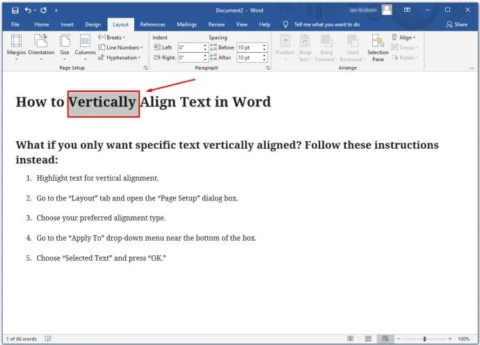 نحوه چرخش متن در Word