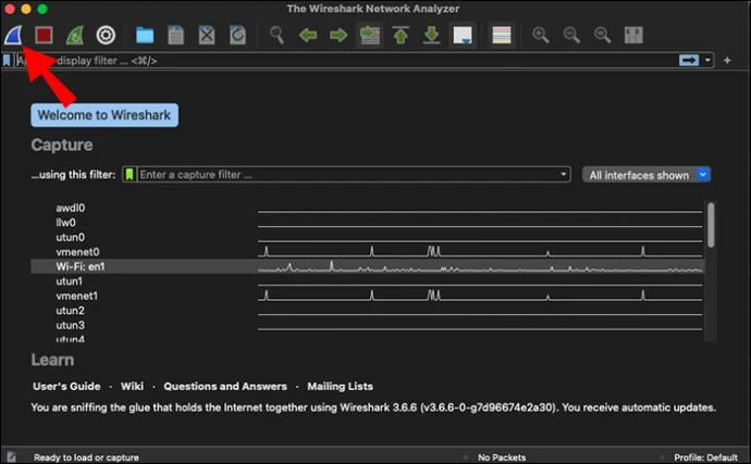 نحوه گرفتن بسته ها در WireShark