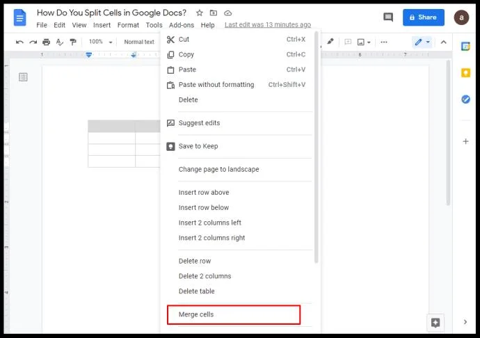 Come creare due colonne in Google Docs