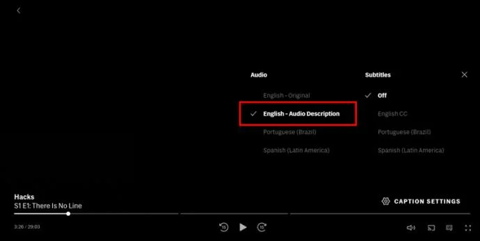 نحوه غیرفعال کردن توضیحات صوتی در HBO Max نحوه غیرفعال کردن توضیحات صوتی در HBO Max