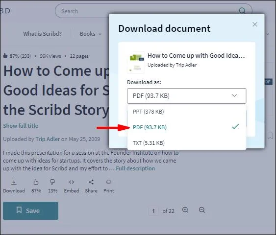 Cara Mengunduh PDF Dari Scribd
