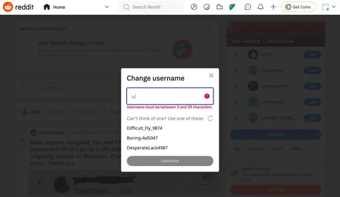 نحوه تغییر نام کاربری در Reddit
