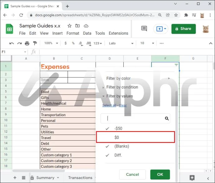 كيفية النسخ بدون صفوف مخفية في أوراق جوجل