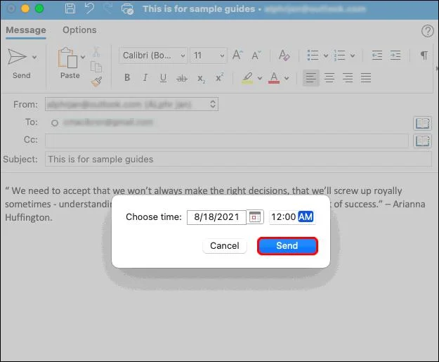 Jak zaplanować wiadomość e-mail w programie Outlook