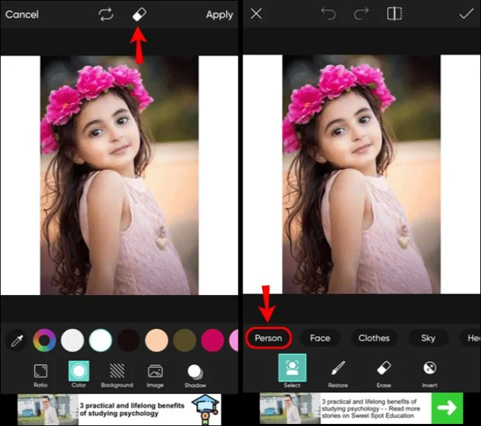 نحوه حذف پس زمینه در Picsart