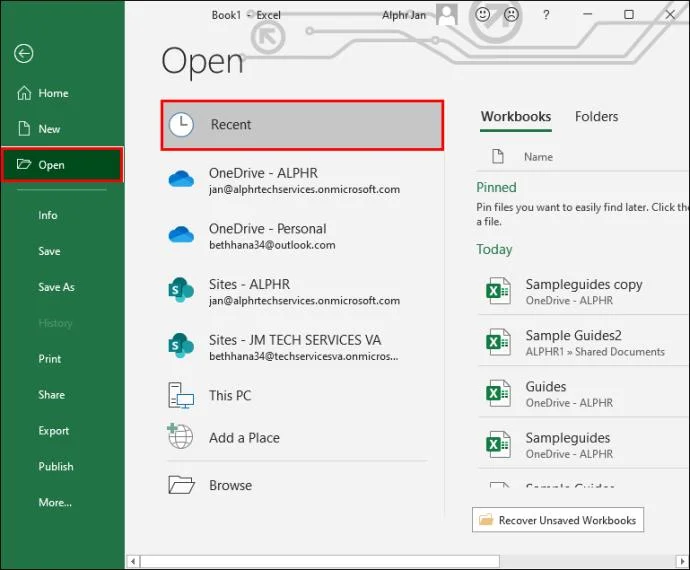 Come recuperare un file Excel non salvato