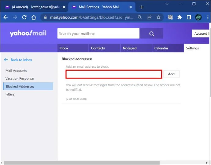 Cara Memblokir Alamat Email Di Yahoo