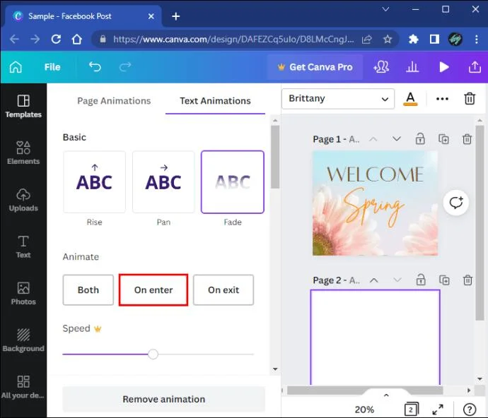 چگونه یک انیمیشن را در Canva حذف کنیم