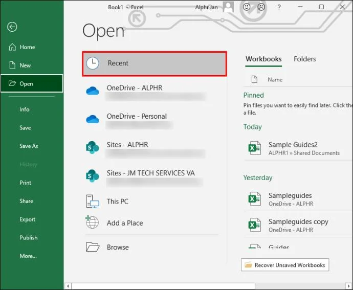 Come recuperare un file Excel non salvato