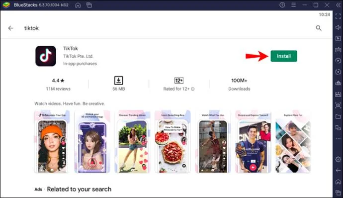TikTokインストール画面