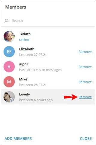 نحوه حذف کاربر از گروه در تلگرام