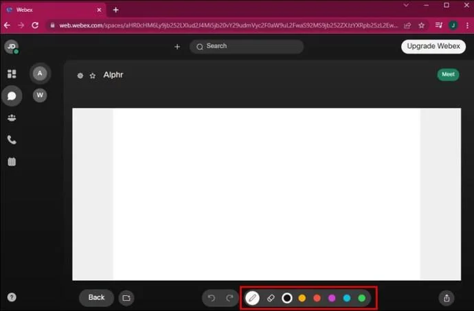 Webex에서 화이트보드를 사용하는 방법