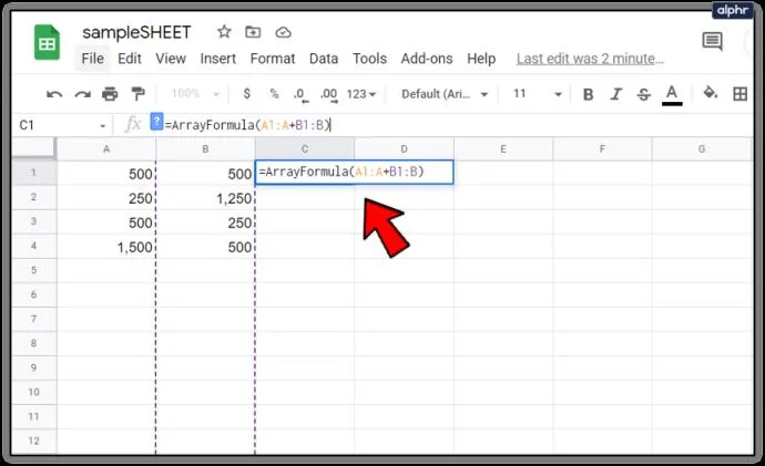 نحوه اعمال فرمول ها برای کل ستون ها در Google Sheets