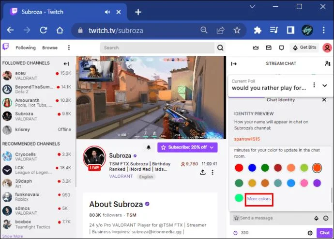 نحوه تغییر رنگ چت در Twitch به روش آسان