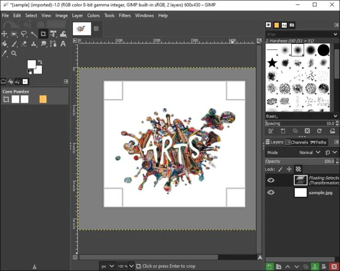 نحوه برش تصویر در GIMP