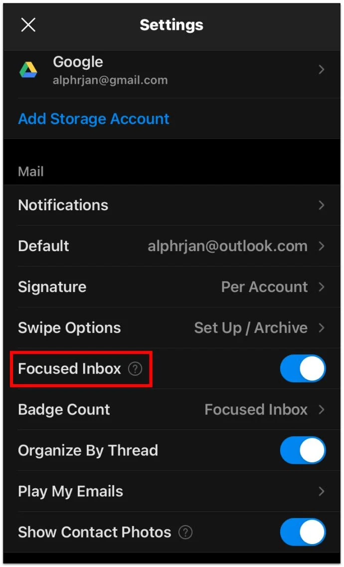 Boîte de réception ciblée