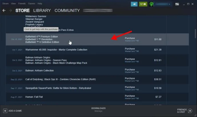 نحوه مشاهده تاریخچه خرید خود در Steam