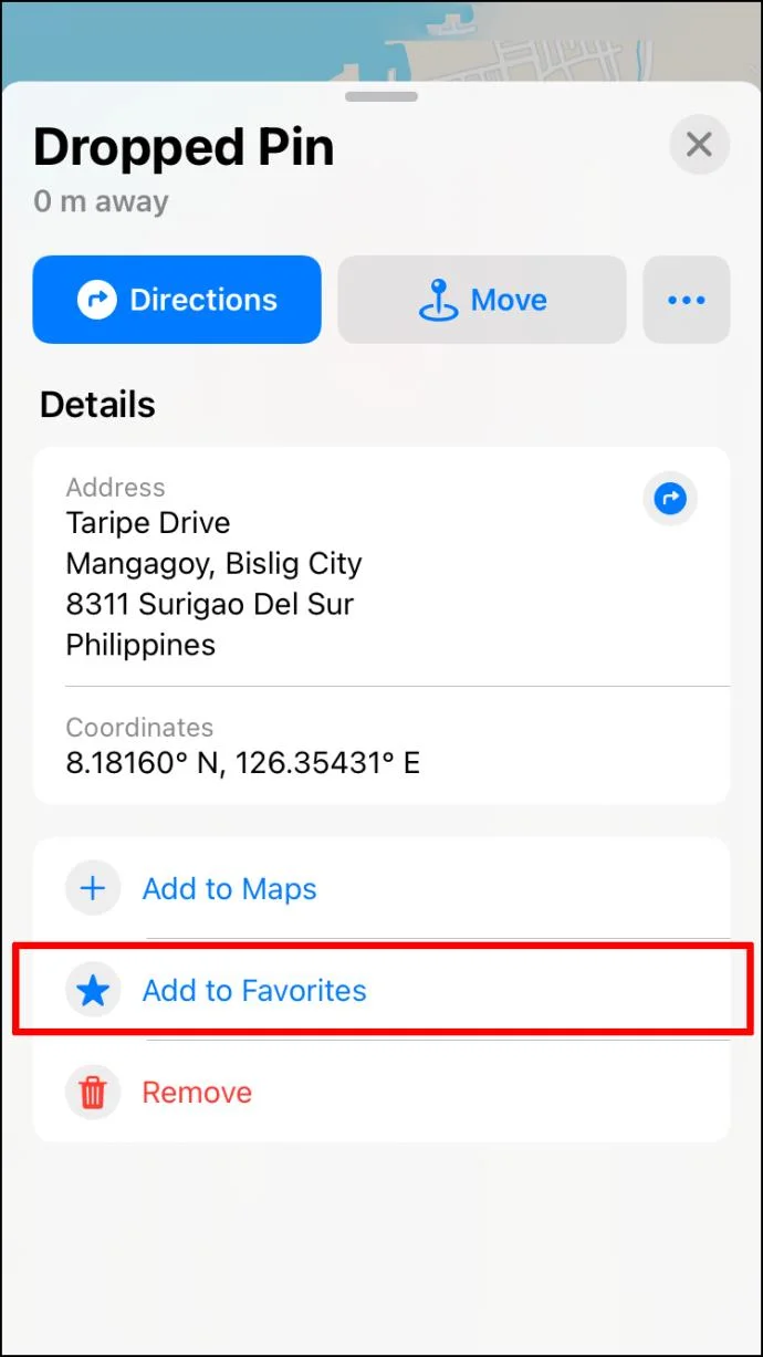 Apple 지도에서 핀을 놓거나 제거하는 방법