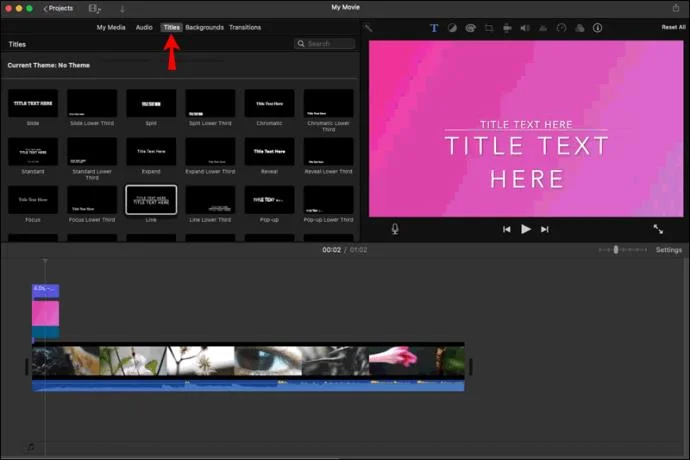 نحوه اضافه کردن متن به ویدیو در Imovie