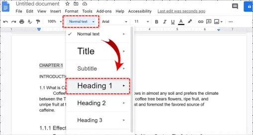 نحوه اضافه کردن فهرست مطالب به Google Doc