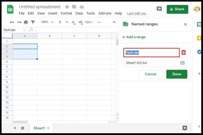Jak obliczyć zakres w Arkuszach Google