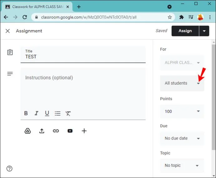نحوه ایجاد یک تکلیف در Google Classroom