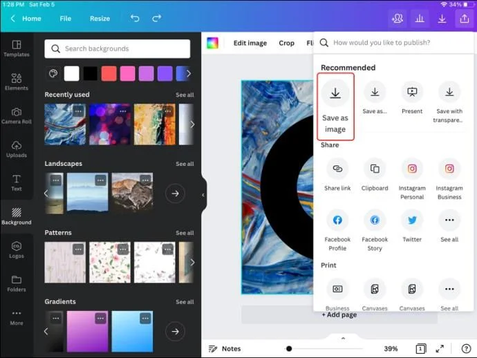 نحوه تغییر پس زمینه یک تصویر در Canva