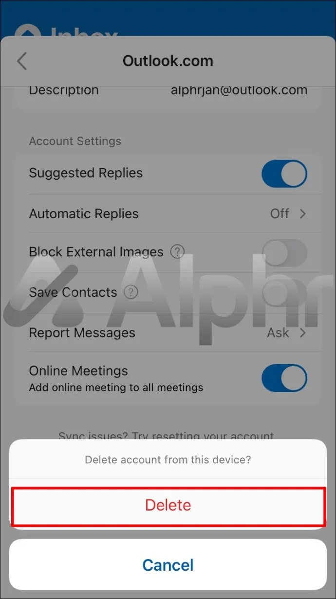 چگونه یک حساب کاربری را از Outlook حذف کنیم