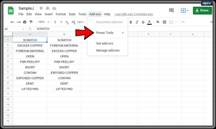 نحوه مقایسه ستون ها در Google Sheets