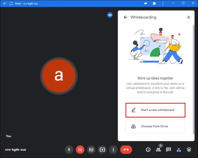 نحوه استفاده از تخته سفید در Google Meet